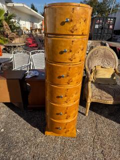 Art Deco Style Burl Wood 6 Drawer Chest - 4438089