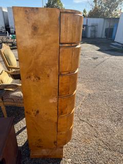 Art Deco Style Burl Wood 6 Drawer Chest - 4438111