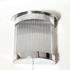 Art Deco Style Chrome Glass Rod Sconces - 4037933