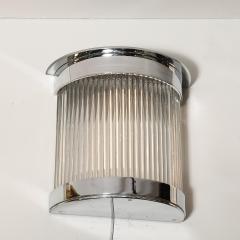 Art Deco Style Chrome Glass Rod Sconces - 4037935