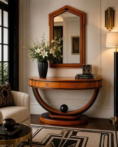 Art Deco Style Console Table and Matching Mirror - 4703372