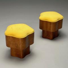 Art Deco Style Contemporary Star Footstools Burlwood Velvet 2024 - 3734145