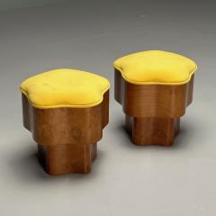 Art Deco Style Contemporary Star Footstools Burlwood Velvet 2024 - 3734149