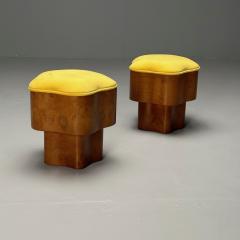 Art Deco Style Contemporary Star Footstools Burlwood Velvet 2024 - 3734154