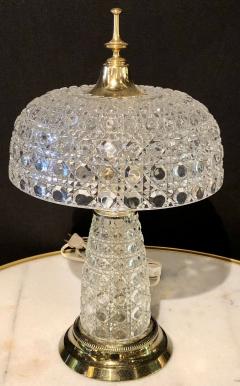 Art Deco Style Cut Crystal Dome Shaped Desk Lamp - 2974248