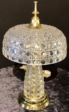 Art Deco Style Cut Crystal Dome Shaped Desk Lamp - 2974249