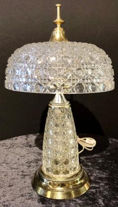 Art Deco Style Cut Crystal Dome Shaped Desk Lamp - 2974250