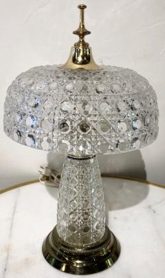 Art Deco Style Cut Crystal Dome Shaped Desk Lamp - 2974256