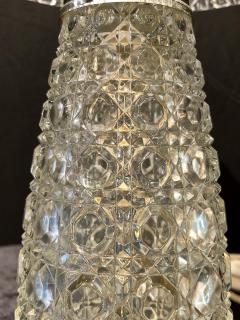 Art Deco Style Cut Crystal Dome Shaped Desk Lamp - 2974257