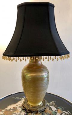Art Deco Style Durand Fashion Art Glass Table Lamp with Custom Shade - 2974120
