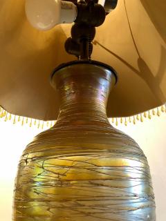 Art Deco Style Durand Fashion Art Glass Table Lamp with Custom Shade - 2974125