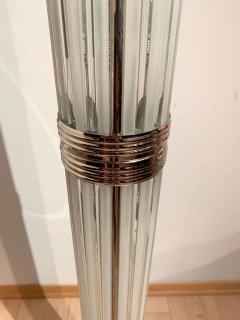 Art Deco Style Floor lamp Chromed Metal and Glass - 1984679