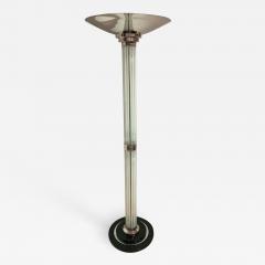 Art Deco Style Floor lamp Chromed Metal and Glass - 1987480