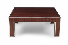 Art Deco Style French Ebony deMacassar and Polished Nickel Low Coffee Table - 4171647