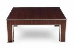 Art Deco Style French Ebony deMacassar and Polished Nickel Low Coffee Table - 4171649