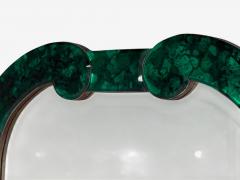 Art Deco Style Green Antiqued Beveled Glass Venetian Wall Mirrors - 4386266