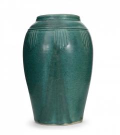 Art Deco Style Green Glazed Ceramic Vase - 4197035