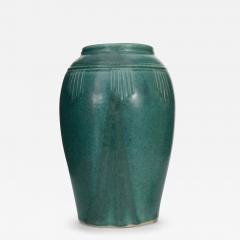 Art Deco Style Green Glazed Ceramic Vase - 4214086