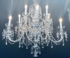 Art Deco Style Large Crystal Chandelier in the Manner of Waterford - 1655677