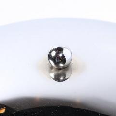 Art Deco Style Machine Age Dome Form Polished Chrome Black Enamel Table Lamp - 4465490