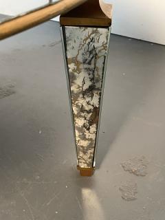 Art Deco Style Mirrored Circular Coffee Cocktail Low Table Distressed - 2994742