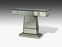 Art Deco Style Mirrored Console Tables Painted Wood Distressed Glass - 4479584