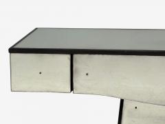 Art Deco Style Mirrored Console Tables Painted Wood Distressed Glass - 4479588