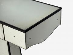 Art Deco Style Mirrored Console Tables Painted Wood Distressed Glass - 4479589