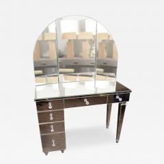 Art Deco Style Mirrored Vanity with Triptych Mirror - 3100620