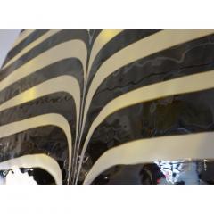 Art Deco Style Monumental Pair of Black White Murano Glass Wall Art Lights - 1151494