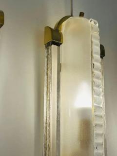 Art Deco Style Pair of Brass and Murano Glass Sconces - 3877526