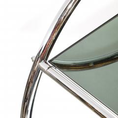 Art Deco Style Round Form Tubular Two Tier Bar Cart in Chrome and Smoked Mirror - 4622399