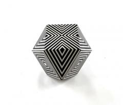Art Deco Style Sculptural Resin Black and White Side or End Table a Pair - 4022788