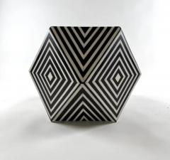 Art Deco Style Sculptural Resin Black and White Side or End Table a Pair - 4022791