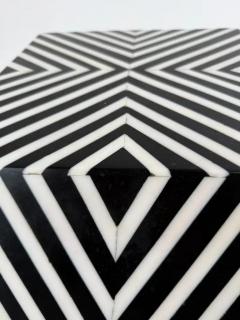 Art Deco Style Sculptural Resin Black and White Side or End Table a Pair - 4022795