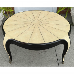 Art Deco Style Shagreen Ebony Cocktail or Round Coffee Table - 3511151