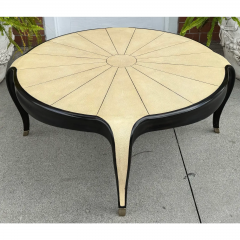 Art Deco Style Shagreen Ebony Cocktail or Round Coffee Table - 3511161