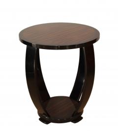 Art Deco Style Side Table Gueridon Macassar and Black Lacquer - 1071117