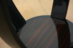 Art Deco Style Side Table Gueridon Macassar and Black Lacquer - 1071123