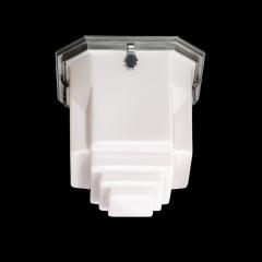 Art Deco Style Skyscraper Form Molded Milk Glass Chandelier W Aluminum Fittings - 4162150