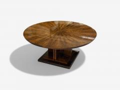 Art Deco Style Sunburst Mahogany Lacquer Dining Table Center Table 20th C  - 4023646