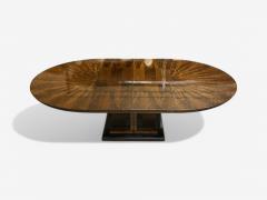 Art Deco Style Sunburst Mahogany Lacquer Dining Table Center Table 20th C  - 4023649