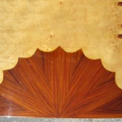 Art Deco Style Three Drawer Maple Burl Console Table - 2618572