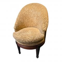 Art Deco Style Velvet Upholstered Swivel Slipper Chair - 4762443