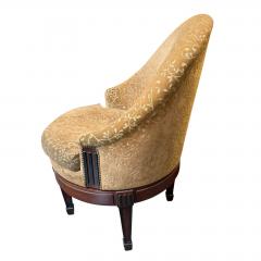 Art Deco Style Velvet Upholstered Swivel Slipper Chair - 4762444