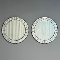 Art Deco Style Venetian Circular Wall Mirrors Antiqued Beveled Glass 21st C  - 3948875