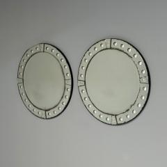 Art Deco Style Venetian Circular Wall Mirrors Antiqued Beveled Glass 21st C  - 3948876