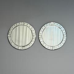 Art Deco Style Venetian Circular Wall Mirrors Antiqued Beveled Glass 21st C  - 3948877