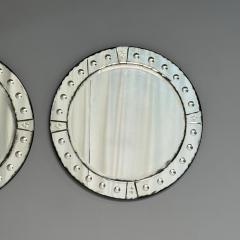 Art Deco Style Venetian Circular Wall Mirrors Antiqued Beveled Glass 21st C  - 3948878