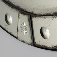 Art Deco Style Venetian Circular Wall Mirrors Antiqued Beveled Glass 21st C  - 3948880